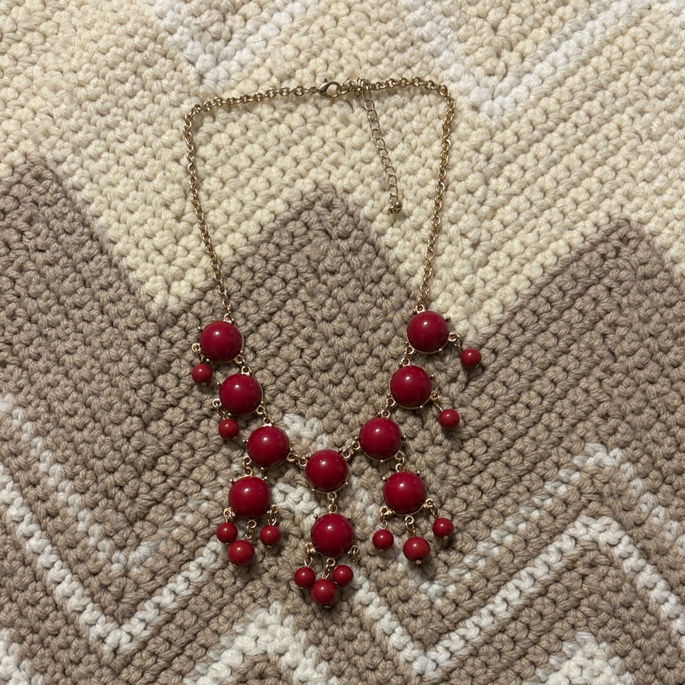 Elegant Red Beaded Necklace